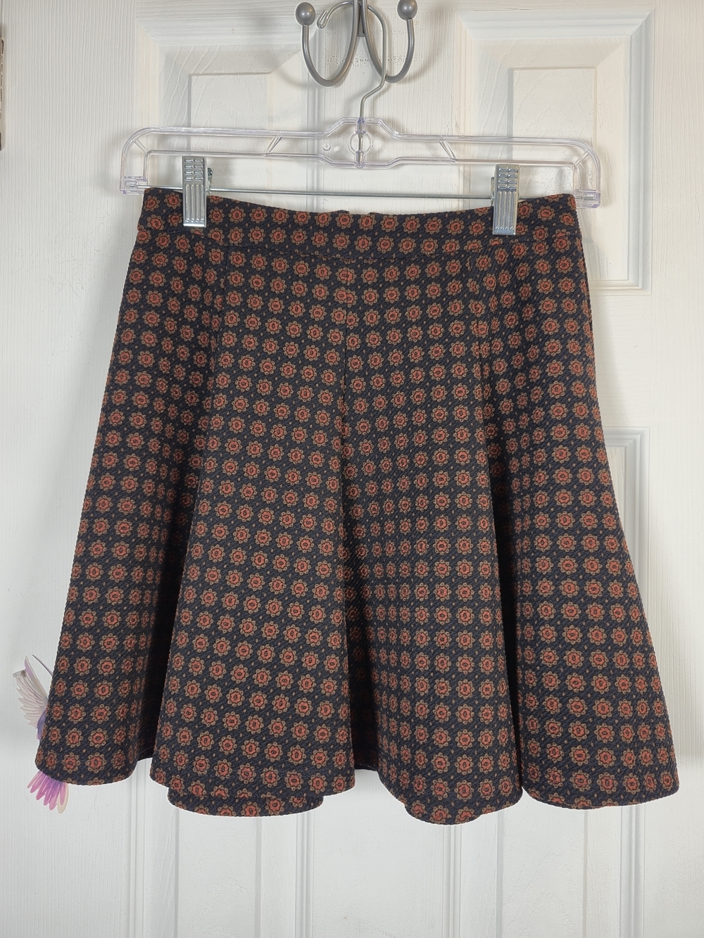 Lush Boho Geometric Print Flare Mini Skirt Festival Boho Cottagecore Size S